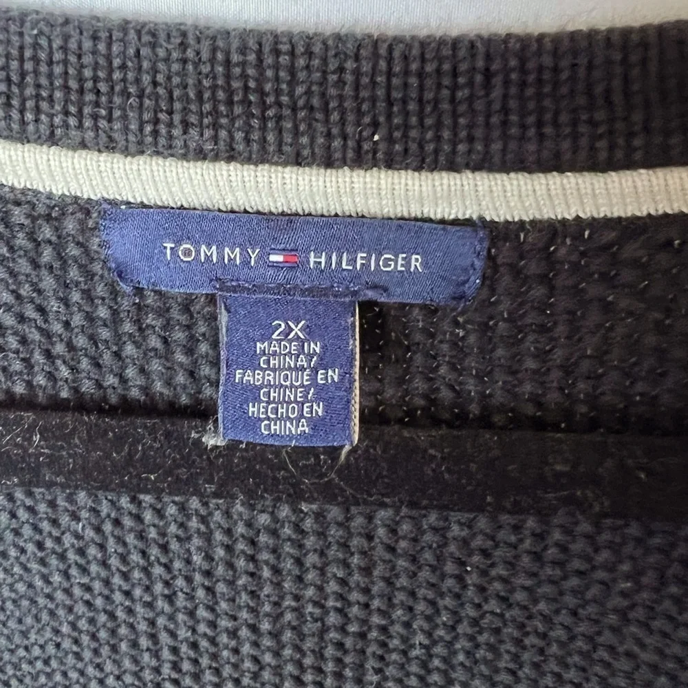 Tommy Hilfiger Short Sleeve Black Sweater 2X